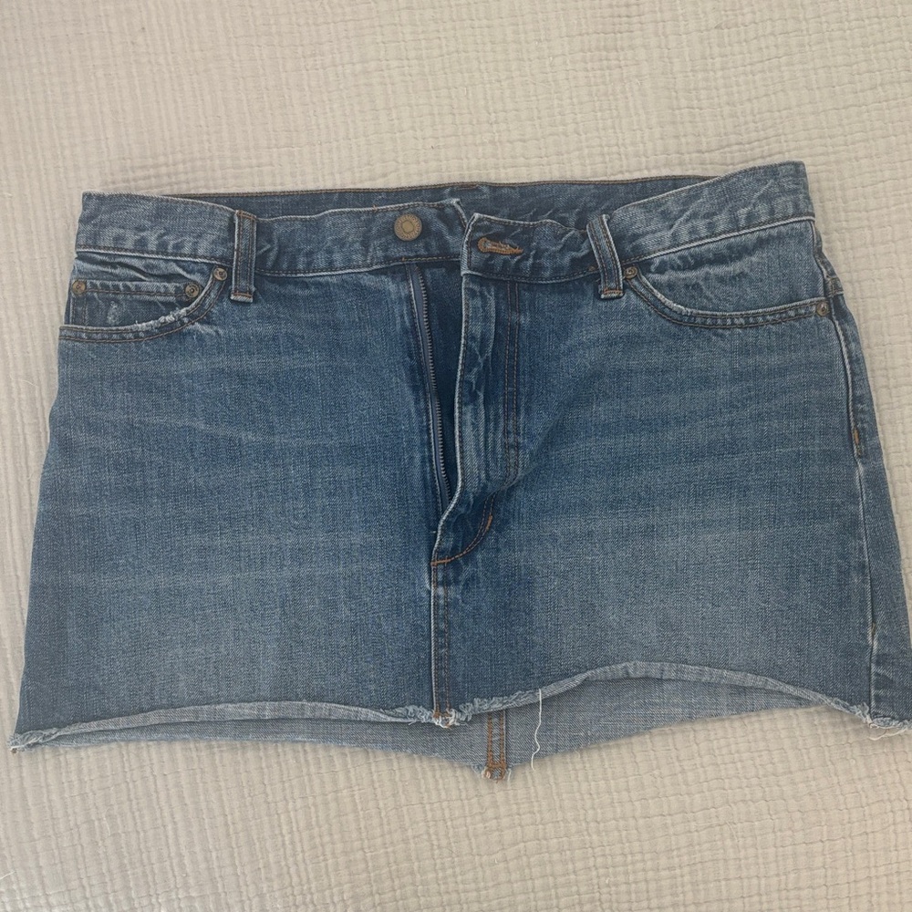 Free People Blue Denim Mini Skirt
